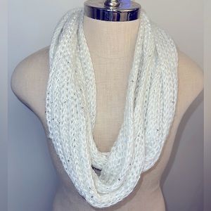 White Knit Infinity Scarf NWT from Claire’s
